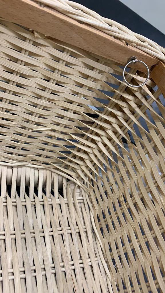 Avocetmobily Beech Wood Pull Out Kitchen Wicker Basket with Channel and Rail