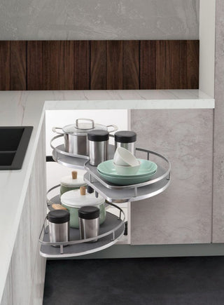 Avocetmobily Stainless Steel Carousel Swing Corner Soft Close Right Side Swing Tray