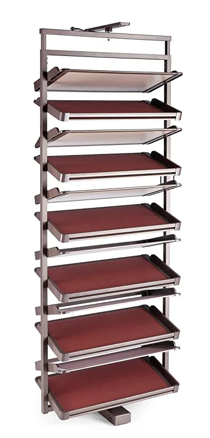 Avocetmobily Modular Wardrobe 800 MM 12 Layer 360 Degree Rotatable Shoe Rack Cabinet for Wardrobe (Mocha Finish)