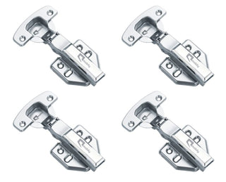 Avocetmobily European Style Stainless Steel 304 100% Water Proof Clip-on Soft Close Concealed Cabinet Hinges (Pack of 2 Sets), 0 Crank- Full Overlay (Clip On Hinge 2 Combo 0 Crank)