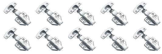 Avocetmobily European Style Stainless Steel 304 100% Water Proof Clip-on Soft Close Concealed Cabinet Hinges (Pack of 5 Sets), 0 Crank- Full Overlay (Clip On Hinge 10PC Combo 0 Crank)