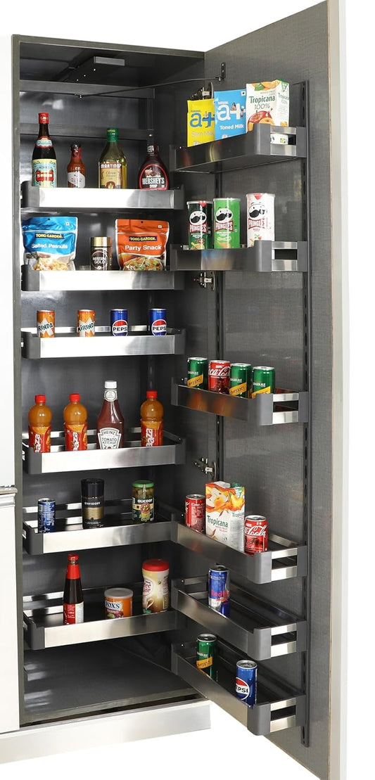Avocetmobily Aluminium Rust Proof Soft Close Kitchen Pantry Unit Storage Drawer Unit - Cabinet Width Required 450mm 12 Baskets (Without Box)