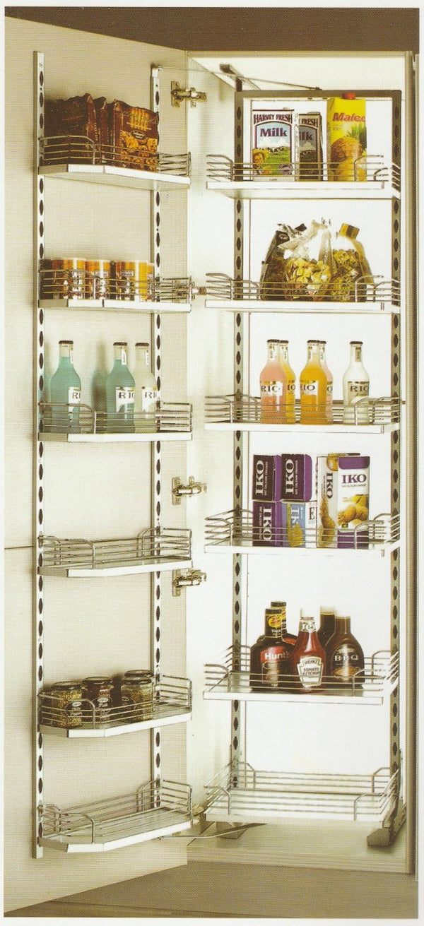 Avocetmobily Wired Pantry Unit Storage System (Silver, Cabinet Width 450mm 12 Baskets)
