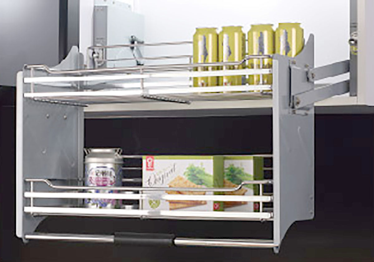 Avocetmobily Stainless Steel Modular Elevator Pull Down Shelf Unit Kitchen Storage Rack Lift Basket