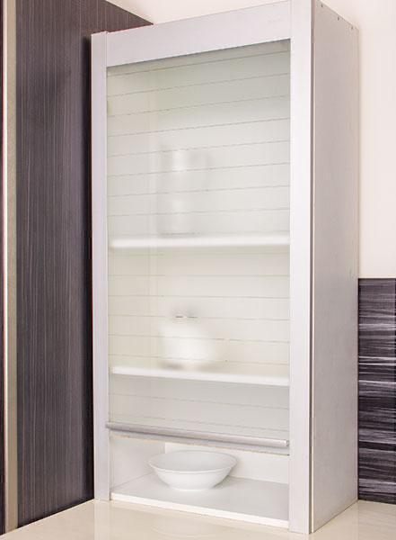 Avocetmobily Kitchen cabinet Rolling shutter frosted white (600 x 1320 mm)