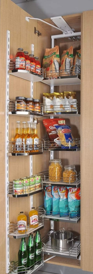 Avocetmobily Wooden Base & Alloy Steel Pantry Unit Storage System with Hinges