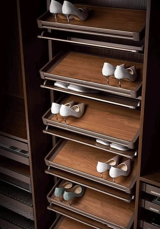 Avocetmobily Modular Wardrobe 800 MM 12 Layer 360 Degree Rotatable Shoe Rack Cabinet for Wardrobe (Mocha Finish)