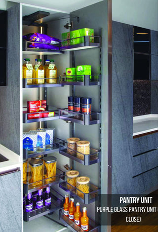 Avocetmobily Glass Pantry Unit Storage System with Hinges