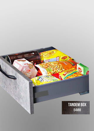 Avocetmobily Tandem Slim Drawer Box System Without Gallery with Load Capacity Upto 45 Kg (Grey) (Slim Box 4")