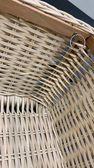 Avocetmobily Beech Wood Pull Out Kitchen Wicker Basket with Channel and Rail