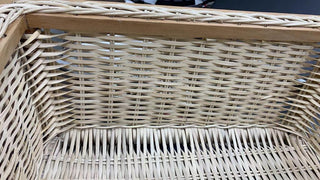 Avocetmobily Beech Wood Pull Out Kitchen Wicker Basket with Channel and Rail