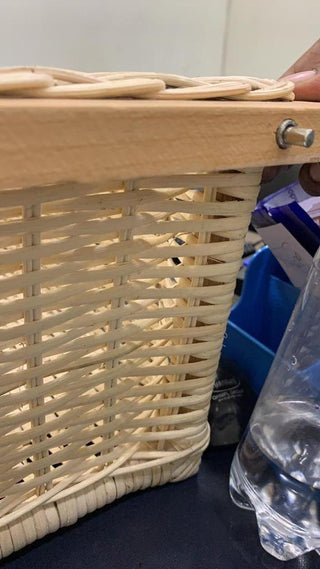Avocetmobily Beech Wood Pull Out Kitchen Wicker Basket with Channel and Rail
